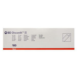 BD Discardit II Einmalspritzen 10ml, mit Luer Ansatz, 2-teilig, PVC-frei, latexfrei, EO-sterilisiert - 100 Stück