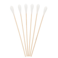 MaiMed Wattestäbchen unsteril, Kopf 10mm, 15cm lang, Holzstiel - 50 Stück