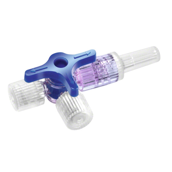 Discofix C-3 Dreiwegehähne, arzneimittelbeständig, 1 Stück - Blau