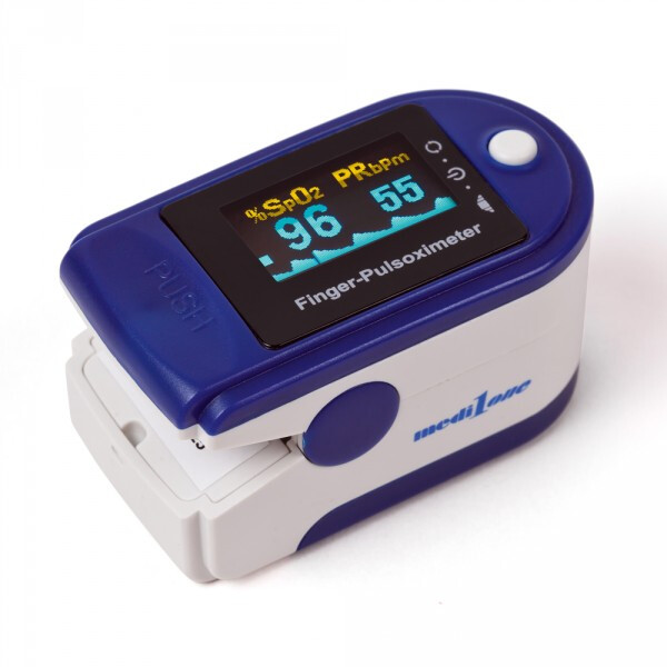 Fingerpulsoximeter Typ CMS50D, Farbdisplay, inklusive Silikonhülle, Nylontasche, Batterien