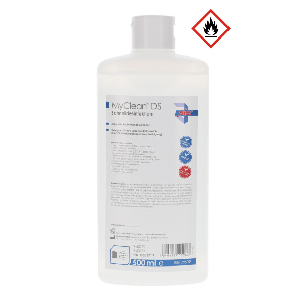 MyClean DS Schnelldesinfektion, VAH-gelistet Neutralduft- 500ml