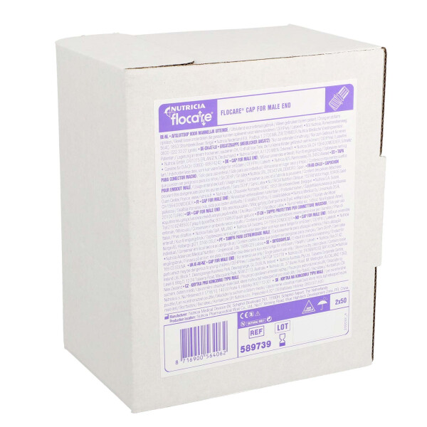 Nutricia Enfit Verschlusskappe für Flocare Ernährungssonde, ENFit-Anschluss, 3-Wege-Hahn & Zuspritzschenkel - 2x50 Stück