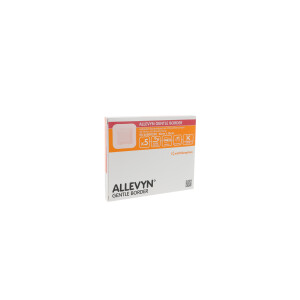 ALLEVYN Gentle Border, haftender Wundverband aus Polyurethanschaum mit Silikon-Gel Beschichtung, 5 Stück - 10x10cm