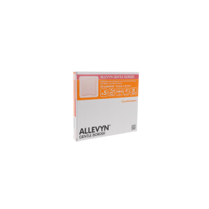 ALLEVYN Gentle Border, haftender Wundverband aus Polyurethanschaum mit Silikon-Gel Beschichtung, 5 Stück - 12,5x12,5cm