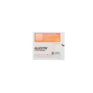 ALLEVYN Gentle Border, haftender Wundverband aus Polyurethanschaum mit Silikon-Gel Beschichtung, 5 Stück - 12,5x12,5cm