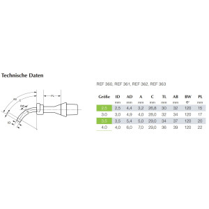 TRACOE Silcosoft Neo PL-C für Neugeborene & Kleinkinder mit H2O Cuff, proximale Verlängerung, aus Silikon, REF 363-3,0 - Größe 3,0