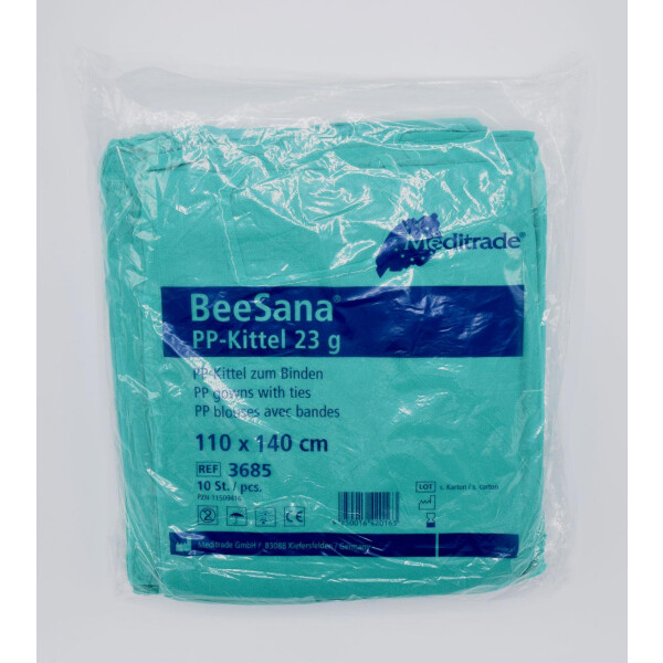 Beesana Iso Schutzkittel aus PP, grün - 10 Stück